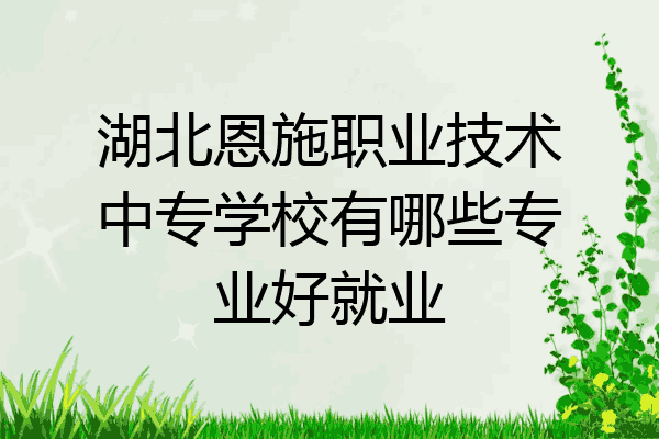 湖北恩施职业技术中专学校有哪些专业好就业