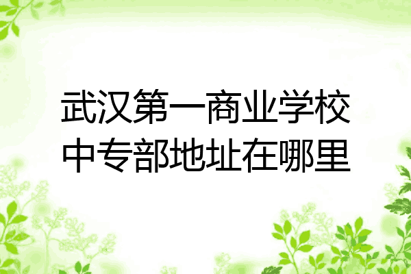 武汉第一商业学校中专部地址在哪里