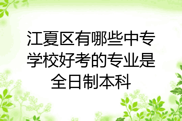 江夏区有哪些中专学校好考的专业是全日制本科