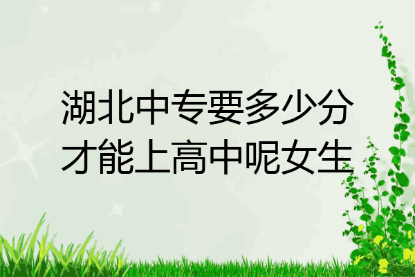 湖北中专要多少分才能上高中呢女生