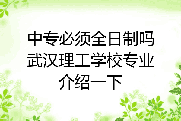 中专必须全日制吗武汉理工学校专业介绍一下