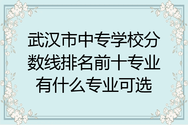 武汉市中专学校分数线排名前十专业有什么专业可选