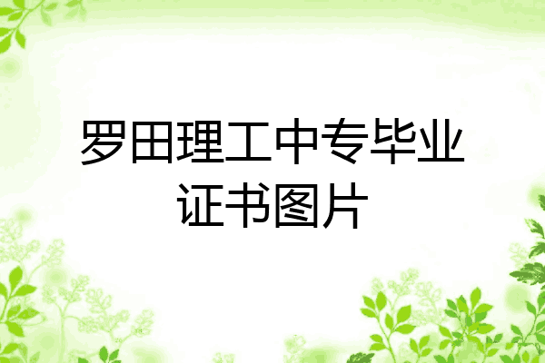 罗田理工中专毕业证书图片
