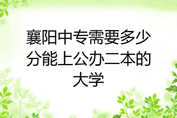 襄阳中专需要多少分能上公办二本的大学
