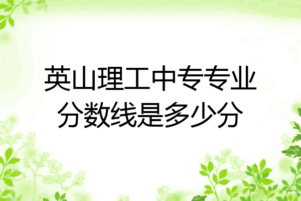 英山理工中专专业分数线是多少分