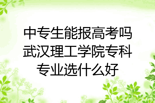 中专生能报高考吗武汉理工学院专科专业选什么好