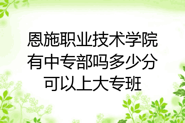 恩施职业技术学院有中专部吗多少分可以上大专班