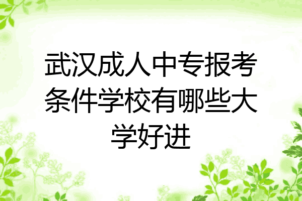 武汉成人中专报考条件学校有哪些大学好进