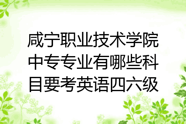 咸宁职业技术学院中专专业有哪些科目要考英语四六级