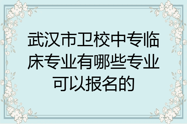 武汉市卫校中专临床专业有哪些专业可以报名的