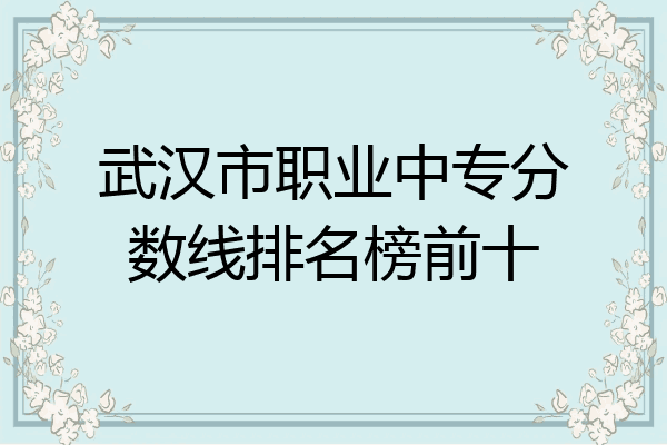 武汉市职业中专分数线排名榜前十