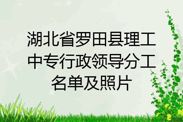 湖北省罗田县理工中专行政领导分工名单及照片