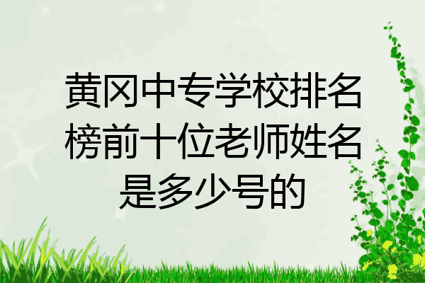 黄冈中专学校排名榜前十位老师姓名是多少号的
