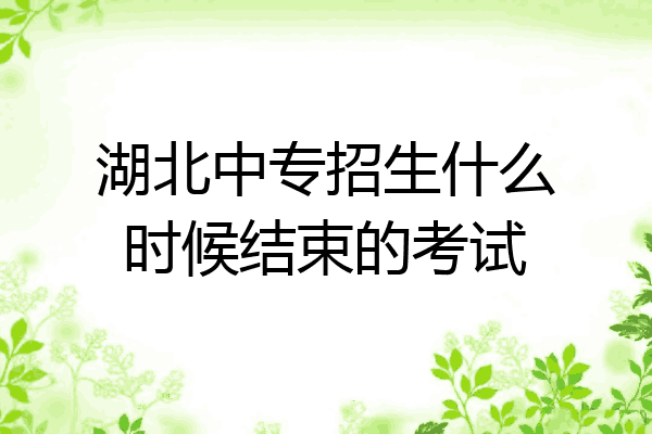 湖北中专招生什么时候结束的考试