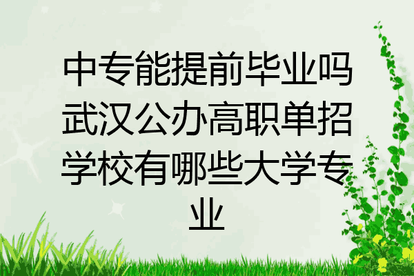中专能提前毕业吗武汉公办高职单招学校有哪些大学专业