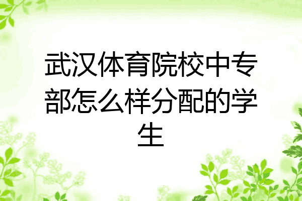 武汉体育院校中专部怎么样分配的学生