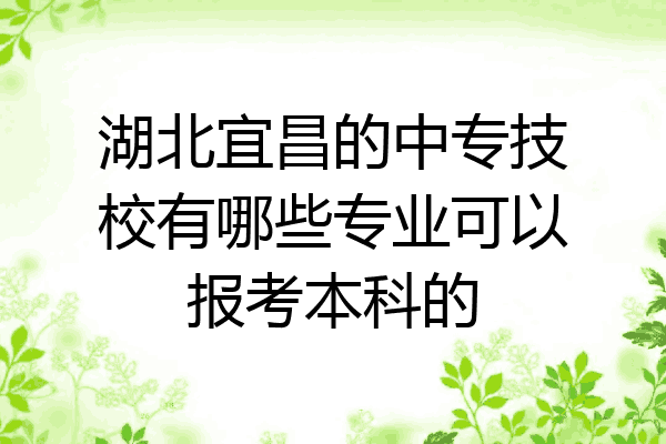 湖北宜昌的中专技校有哪些专业可以报考本科的