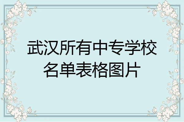 武汉所有中专学校名单表格图片