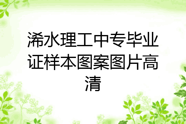 浠水理工中专毕业证样本图案图片高清