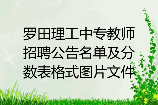 罗田理工中专教师招聘公告名单及分数表格式图片文件