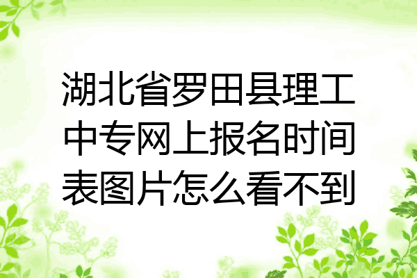 湖北省罗田县理工中专网上报名时间表图片怎么看不到