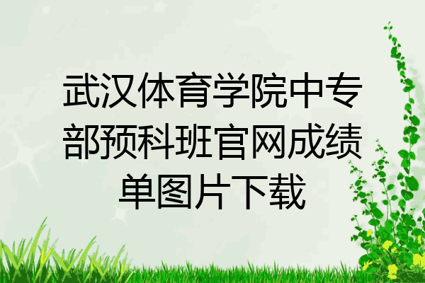 武汉体育学院中专部预科班官网成绩单图片下载