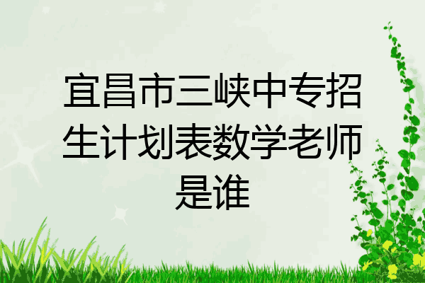 宜昌市三峡中专招生计划表数学老师是谁