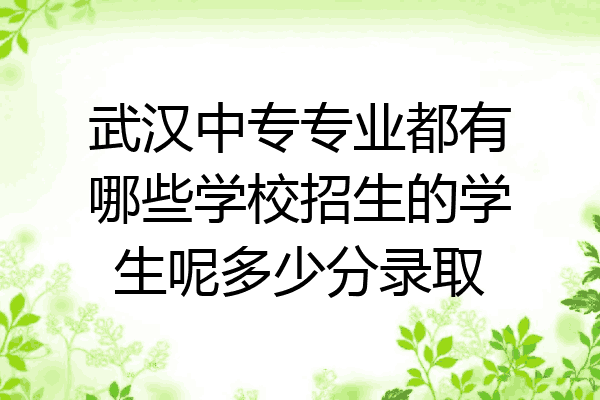 武汉中专专业都有哪些学校招生的学生呢多少分录取