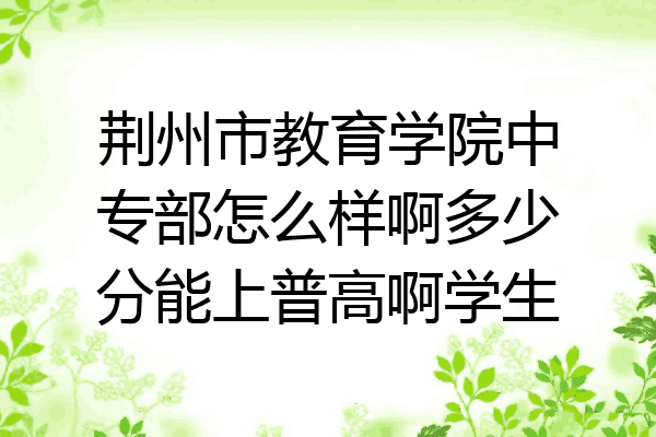 荆州市教育学院中专部怎么样啊多少分能上普高啊学生