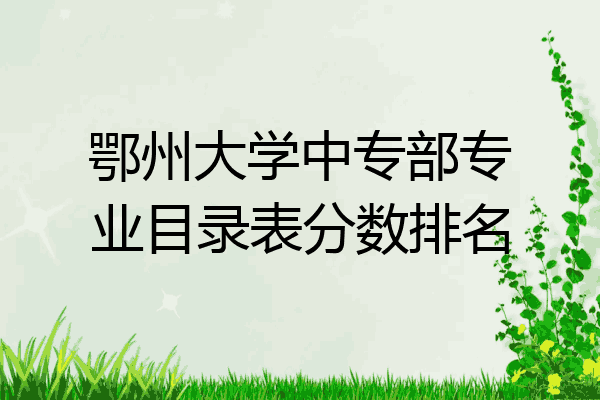 鄂州大学中专部专业目录表分数排名