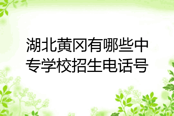 湖北黄冈有哪些中专学校招生电话号