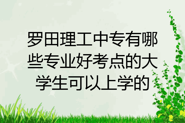 罗田理工中专有哪些专业好考点的大学生可以上学的