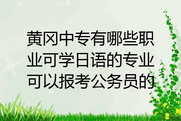 黄冈中专有哪些职业可学日语的专业可以报考公务员的