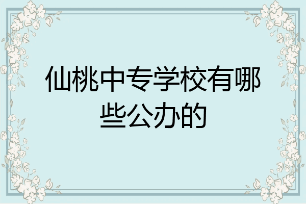 仙桃中专学校有哪些公办的