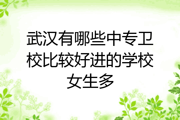 武汉有哪些中专卫校比较好进的学校女生多