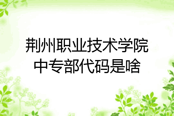 荆州职业技术学院中专部代码是啥