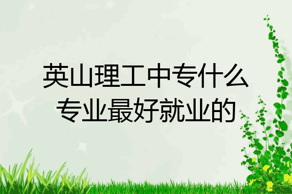 英山理工中专什么专业最好就业的