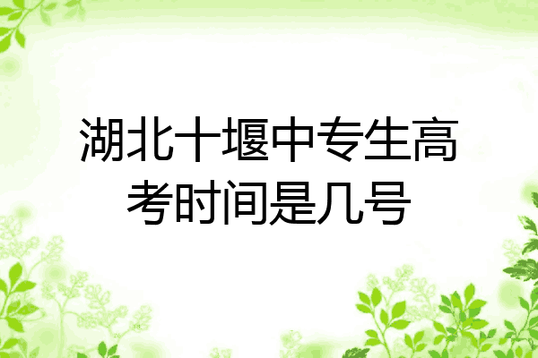 湖北十堰中专生高考时间是几号