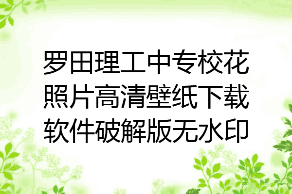 罗田理工中专校花照片高清壁纸下载软件破解版无水印