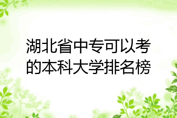 湖北省中专可以考的本科大学排名榜