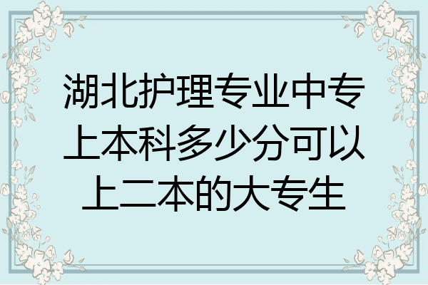 湖北护理专业中专上本科多少分可以上二本的大专生