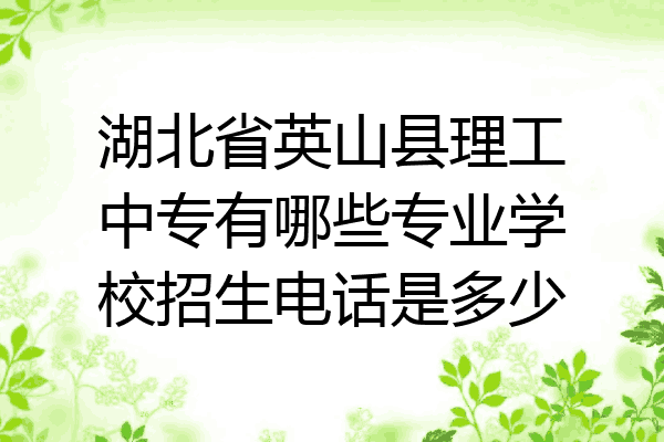 湖北省英山县理工中专有哪些专业学校招生电话是多少