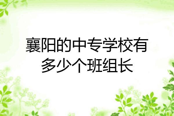 襄阳的中专学校有多少个班组长