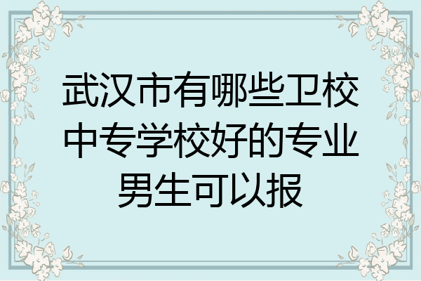 武汉市有哪些卫校中专学校好的专业男生可以报