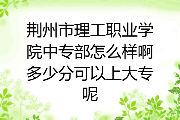 荆州市理工职业学院中专部怎么样啊多少分可以上大专呢