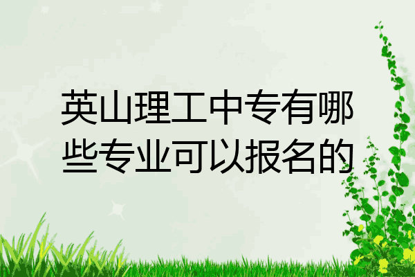 英山理工中专有哪些专业可以报名的