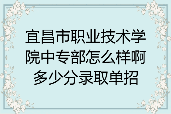 宜昌市职业技术学院中专部怎么样啊多少分录取单招