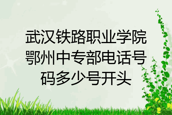 武汉铁路职业学院鄂州中专部电话号码多少号开头