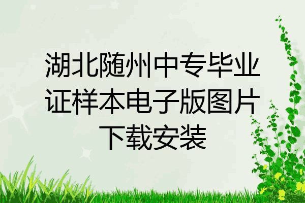 湖北随州中专毕业证样本电子版图片下载安装
