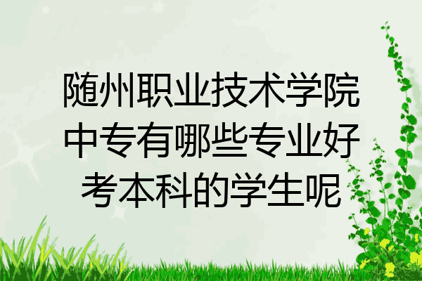 随州职业技术学院中专有哪些专业好考本科的学生呢
